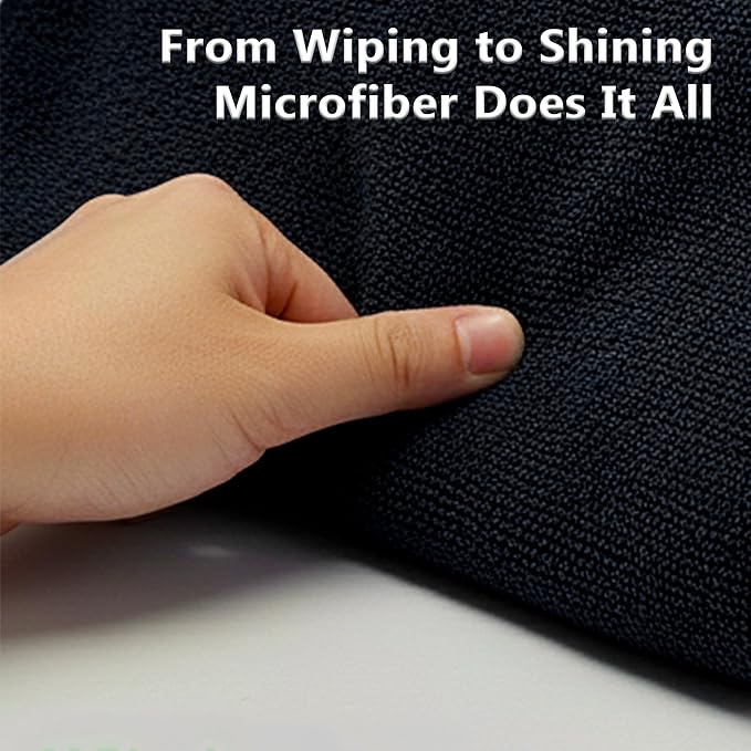 Black Microfiber Cleaning Towels, 36-Pack Dual-Sided Ultra Soft Plush Washcloth, Professional Grade Premium Microfiber Detailing Cleaning Cloths, Car, Household and Commercial (Black, 16" x 16")