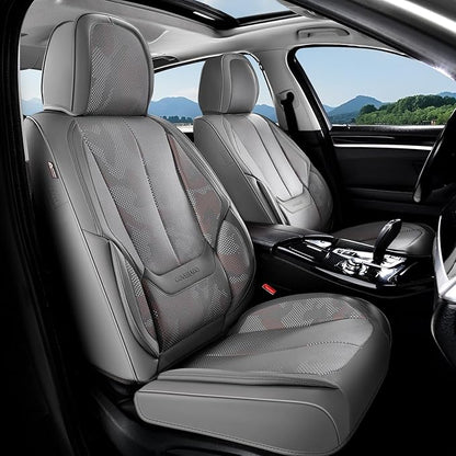 Coverado Seat Covers, Car Seat Covers Front Seats, Leather Seat Covers for Cars, Car Seat Protector Waterproof, Gray Car Seat Cushion, Front Carseat Cover Universal Fit for Most Cars Camo