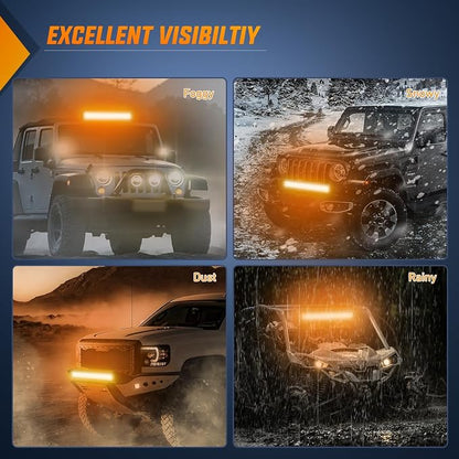 Nilight LED Light Bar 20 Inch 126W Spot Flood Combo Amber Beam Off Road Lamp Fishing Hunting Emergency Deck Work Lighting for Trucks UTV Pick-up Van Boat Tractor