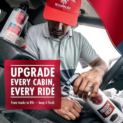 Premium Car Interior Cleaner Spray – Auto Cleaner for Headliner, Mats, Interior Vehicle Cleaning, Car Dashboard Cleaner Stain Remover, Restores Shine, Great Gift for Guys - Freedom Fresh Black Frost