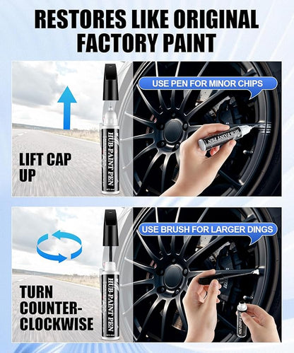 Amiss Gloss Black Rim Repair Kit, Wheel Paint and Rim Paint Touch Up Pen for Curb Rash, Universal Alloy Wheel Scratch Repair for Scratches and Scuffs, Car Accessories (Gloss Black)