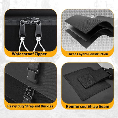 Rooftop Cargo Carrier Bag, WILDROAD 21 Cubic Feet 600D Ultra Anti-Tear Fabric Waterproof Car Roof Bag, Soft-Shell Roof Bag with Storage Bag, Anti-Slip Mat and 6 Door Hooks Fits Car with/Without Racks