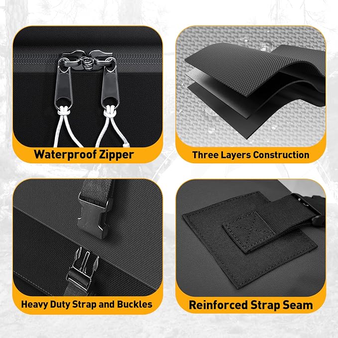 WILDROAD Rooftop Cargo Carrier - 25 Cubic Feet, 600D Ultra Anti-Tear Fabric, Waterproof Car Roof Bag with Soft-Shell, Anti-Slip Mat and 6 Door Hooks - Fits Cars with/Without Racks