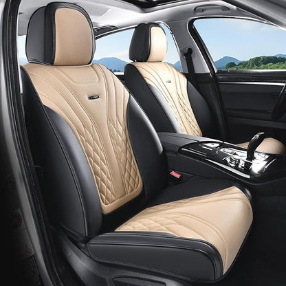 Coverado Car Seat Covers, Car Seat Covers Front Seats, 2-Pack Front Seat Cover, Nappa Leather Waterproof Seat Covers, Car Seat Protectors, Automotive Seat Covers Universal Fit for Most Vehicles