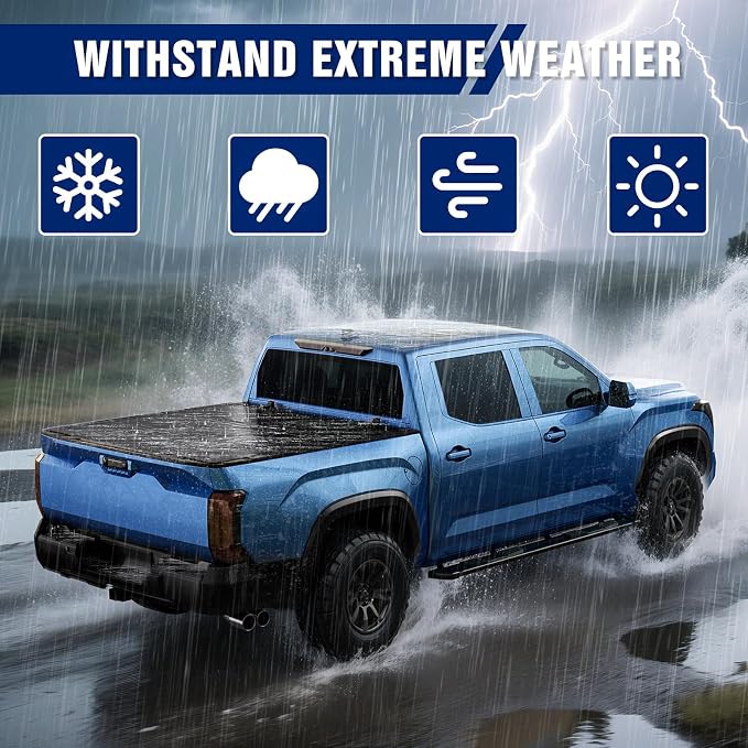 Low Profile Flip Up Truck Bed Tonneau Cover for 2007-2021 Toyota Tundra 5' 6" Bed (66.7")