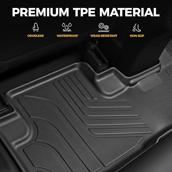 Floor Mats for Honda CRV 2012-2016, All Weather Floor Mats Trunk Cargo Liner with Backrest Protectors Accessories, Full Coverage Set (Not fit Touring/EX-L)