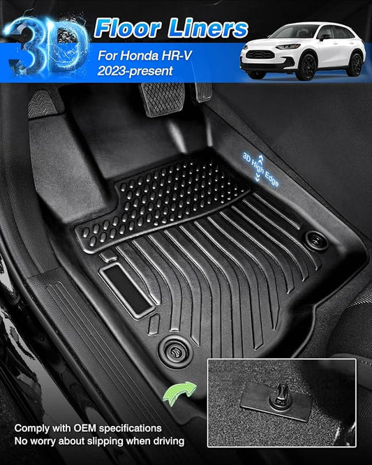 Cartist Floor Mats Fit for Honda HR-V HRV 2023 2024 2025 2026 (Include Hybrid) All Weather Floor Liners Front & 2nd Row Floor Mat for HRV Heavy Duty