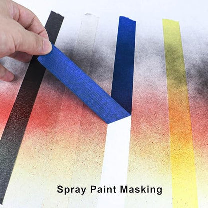 3 Pack Blue Painters Tape - Masking Tape 1 Inch Wide - Multi-Surface, Smart Adhesion, Indoor & Outdoor - 300FT Total - Paint Tape for DIY, Labeling, Art, Car, General Purpose (#3910)