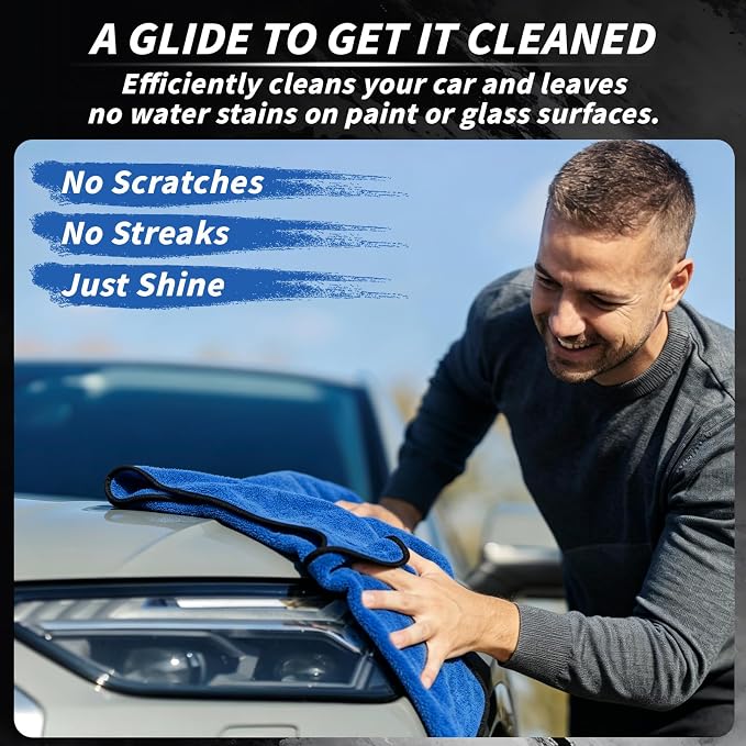 20 Pack Microfiber Towels for Cars, 24" x 16" 400 GSM Car Detailing Towels, Dual Pile Microfiber Cleaning Cloths Quick Drying, Lint Free Scratch Free Car Drying Towels for Auto, Truck, SUV, RV & Boat