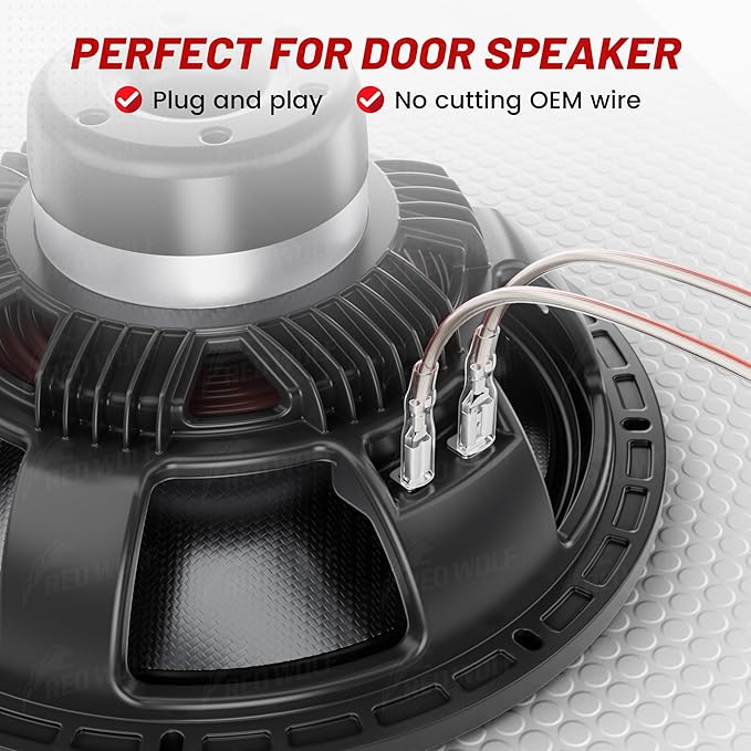 RED WOLF Car Door Speaker Wiring Harness Adapter Connector Plug Compatible with Nissan sentra Altima Rogue 2004-2019, Infiniti 2006-2018 Model 4PCS