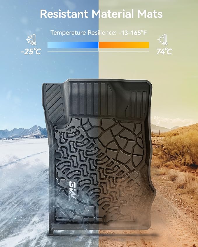 3W Floor Mats & Cargo Liner Fit for 2021-2025 2026 Ford Bronco 4 Door, TPE All Weather Custom Fit Floor Liner 1st 2nd Row and Full Set Trunk Mats, Black (Not for Bronco Sport & Rubberized Floor)