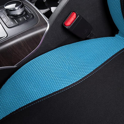 Flying Banner Butterfly car seat Covers ful Set Fashion Universal Lady Woman Female Rear Bench Split Colorized (2 Fronts, Mint Blue)