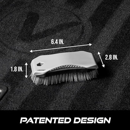 VIKING Carpet Cleaning and Scrub Brush for Floor Mats, Cleaning Brush for Car Interior and Home, Grey, 6.4 x 2.8 x 1.8 Inch