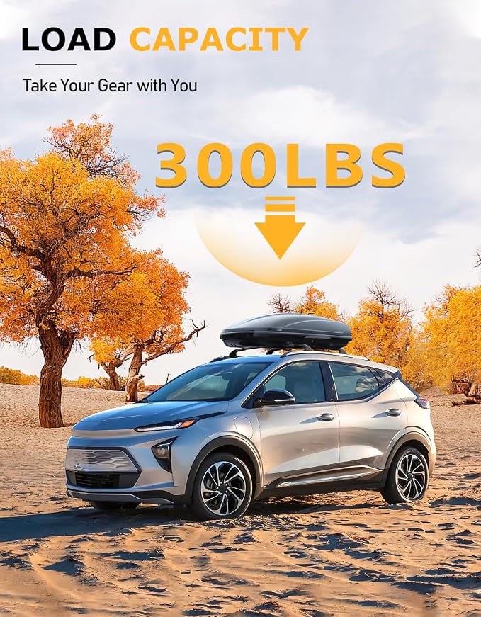 Tuyoung 300lbs Roof Racks Cross Bars Compatible with Chevrolet Chevy Bolt EUV & EV 2017-2026 Bolt-EUV, Heavy Duty Aluminum Crossbar Roof Rail Cargo Carrier Rooftop Car Black Accessories