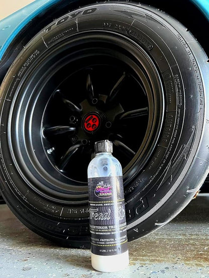 Tread Glo TG-1 Tire and Exterior Trim Dressing Long Lasting Super Shine Dressing for Tires, Rubber, Plastic, Trim and More Safe for Cars, Trucks, SUVs, RVs & More 1 Gallon