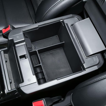 Ford Explorer 2020-2026 Console Organizer Tray, | Easy Access to Charging Port, Armrest Storage Box, Coin Holder & Rubber Mats, Black Trim