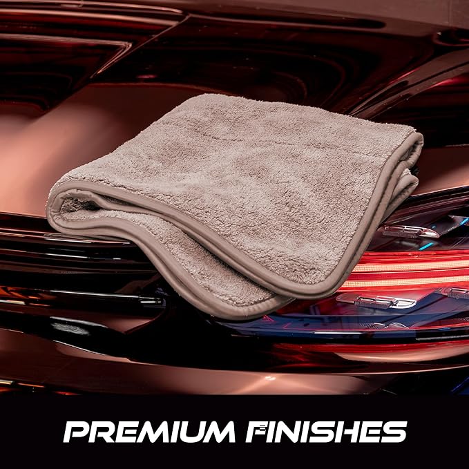 VIKING Microfiber Towel, Premium Car Drying Towel, Soft, Super Absorbent, Thick 1000gsm for Car Detailing Kit, Grey, 24 Inch x 24 Inch, 1 Pack