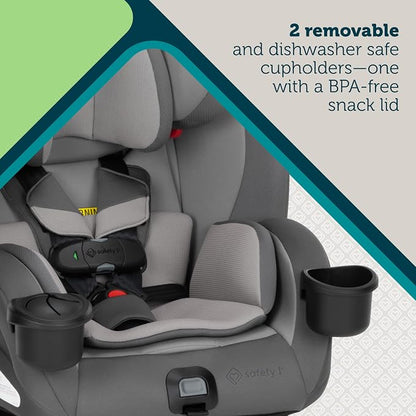 Safety 1st EverSlim 4-in-1 Convertible Car Seat, SecureTech Chest Clip, Ultra-Slim, 4-Mode Infant to Booster, Baby Car Seat, 5-100 lbs, Memory Foam, Office Space