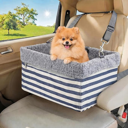 Dog Car Seats for Small Dogs, Upgrade Dog Booster Seat with Metal Frame Construction with Double-Layer Oxford, Perfect for Small Pets up to 20lbs