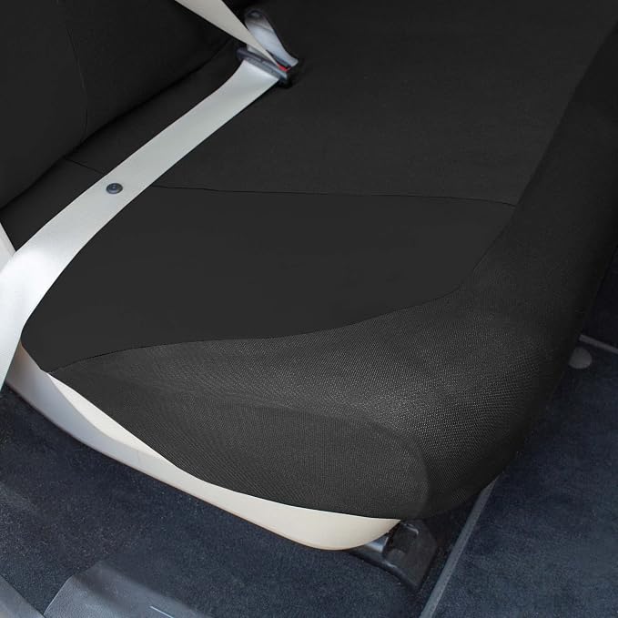 Universal Fit Chevron Flat Cloth Car Seat Covers Full Set - Black