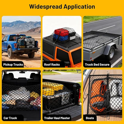 Heavy Duty Cargo Net for Truck Bed,Durable Truck Bed Extender Tailgate Cargo Net with 4 Adjustable Buckle Straps,Fit for Full Size Pickup (48‘’x48’’(Single Layer))