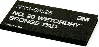3M Wetordry Sponge Pad 20, 05526, 5-1/2 in x 2-3/4 in x 3/8 in, Flexible, Long Lasting, Automotive Sponge, Black