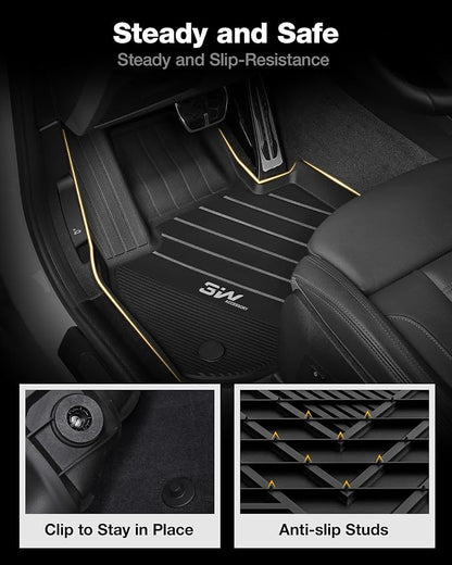 3W 2018-2024 BMW X3 Floor Mats & Cargo Liner, All Weather TPE BMW X3 Accessories Custom Fit for X3 G01 30i M40i X3M Car Mats (Only for car Without Spare tire) (Don't Fit X3 30e), 6PCS