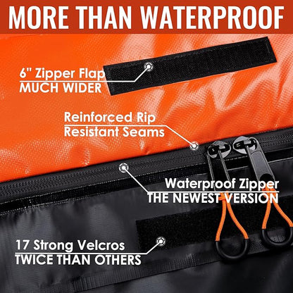 Car Rooftop Cargo Carrier Bag, 21 Cubic Feet 100% Waterproof Heavy Duty 840D Car Roof Bag for All Vehicle with/Without Racks - Anti-Slip Mat, 6 Door Hooks, Storage Bags, 2 Extra Straps, Luggage Lock
