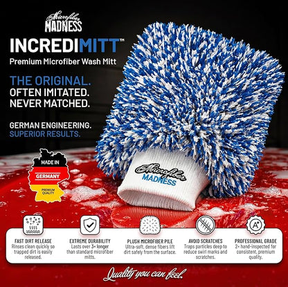 IncrediMitt Car Wash Mitt – Premium Microfiber Wash Mitt for Cars, Made in Germany, Scratch-Free Cleaning