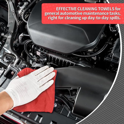 Microfiber Cleaning Cloth, 150 Pack Cleaning Rags Microfiber Towel Bulk Absorbent Lint-Free WashCloths, All-Purpose Towels for Cars, Shop, Automotive, Garage, Home Kitchen 11.5"*11.5", Red