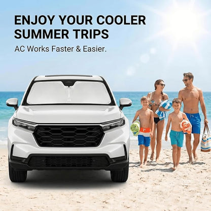 for 2017-2022 Honda CRV CR-V Windshield Sun Shade, 4-Layer 260T Front Window UV Protection, Custom Fit CRV Foldable Sun Visor, Car Accessories for Summer