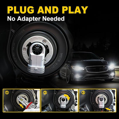 AHOBXD H11 Bulbs,Super Bright Upgraded 900% 80000LM Brightness Real 1:1 Halogen Size 100,000Hours Lifespan H11/H8/H9/H16 Quick Install No Adapter Flicker Free IP68 Waterproof Fog Lights Pack of 2