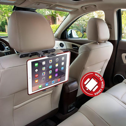 Macally Tablet Holder for Car Headrest | iPad Backseat Mount for Kids | Fits 4.7-11" Devices | Perfect for Long Car Trips