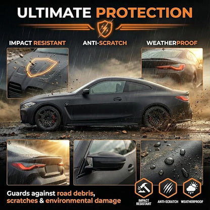 Black Indestructible Paint 3ft x 5ft Carbon Fiber Vinyl Wrap with Nano Air Release Technology,Anti-Wrinkle - Premium Paint Protection Film Roll for Car