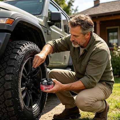Tire Coating Paste - 30g Black Trim Restoration Wax | Tire Blackener Cream, Restorer, Rubber Seal Conditioner for Wheels Seats Door Seals Bumpers Cars Trucks Sedans RVs SUV Motorcycles
