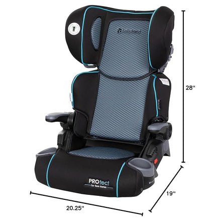 Baby Trend Protect 2-in-1 Folding Booster Car Seat, Aqua Tech – Fold-Flat Travel-Ready Design, Lightweight Build, Belt-Positioning Comfort