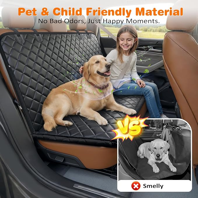 URPOWER Dog Car Seat Cover for Pets 100% Waterproof Seat Cover Hammock 600D Heavy Duty Scratch Proof Nonslip Durable Soft Back Seat Covers for Cars Trucks and SUVs