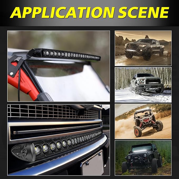 30 Inch Curved Light Bar 168W OSRAM LED Slim Single Row Light Kit w/Wiring Harness Spot Flood Combo Offroad Driving Lights Curve LED Bar for Trucks Pickup SUV UTV RZR Chevy GMC F250