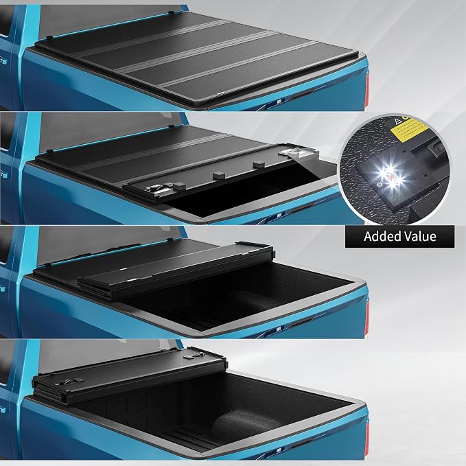 OEDRO Quad Fold Hard Truck Bed Tonneau Cover Fit for Dodge Ram 1500 Classic 2009-2024, Fit for Ram 1500 New Body 2019-2026 with 5.7ft Bed, Black