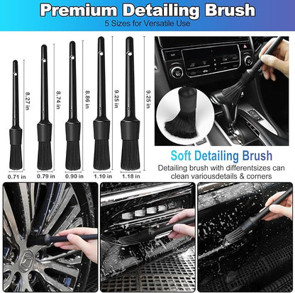 Car Cleaning Kit, Car Detailing Kit with Car Vacuum 8000PA High Suction, Car Interior Cleaning Supplies with Detailing Brushes, Windshield Cleaner Tool, Car Accessories for Men & Women