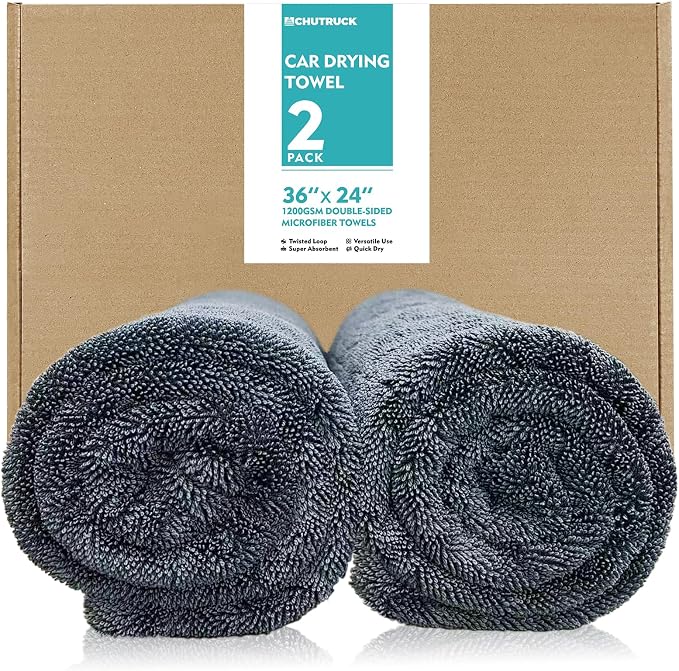 2 Pack 36"x 24" Microfiber Towels for Cars, Car Drying Towel, Drying Towels Car Detailing, 1200GSM Drying Microfiber Towel Car Wash Flash Detail Extra Large Super Absorbent Supplies Shammy Cloth