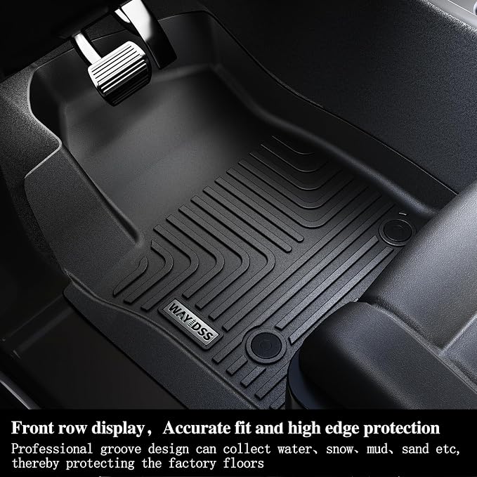Floor Mats for Acura MDX 2014-2020 (only for 7 Seat, No Hybrid Models) with Trunk Mat & Backrest Mat TPE All Weather Protection 3 Rows Floor Liner & Cargo Liners Accessories