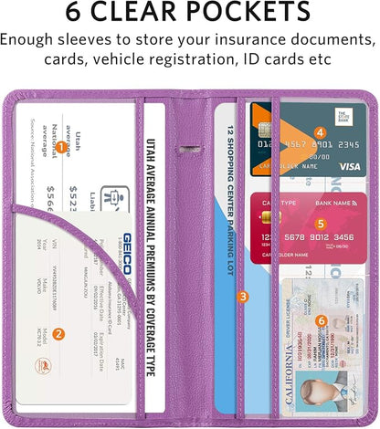 CoBak Car Registration and Insurance Holder - Vehicle Glove Box Car Organizer,Auto Truck Comparment Accessories Case with Magnetic Closure for Essential Document,Driver License,Cards