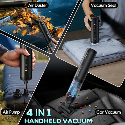 Cordless Car Vacuum, 21KPa Portable Handheld Car Vacuum Cleaner | Pre-filter & HEPA Filter System, 7800mAh Battery, Mini Vacuum with Multi Nozzles for Car, Home, Office, Pet Hair Cleaning