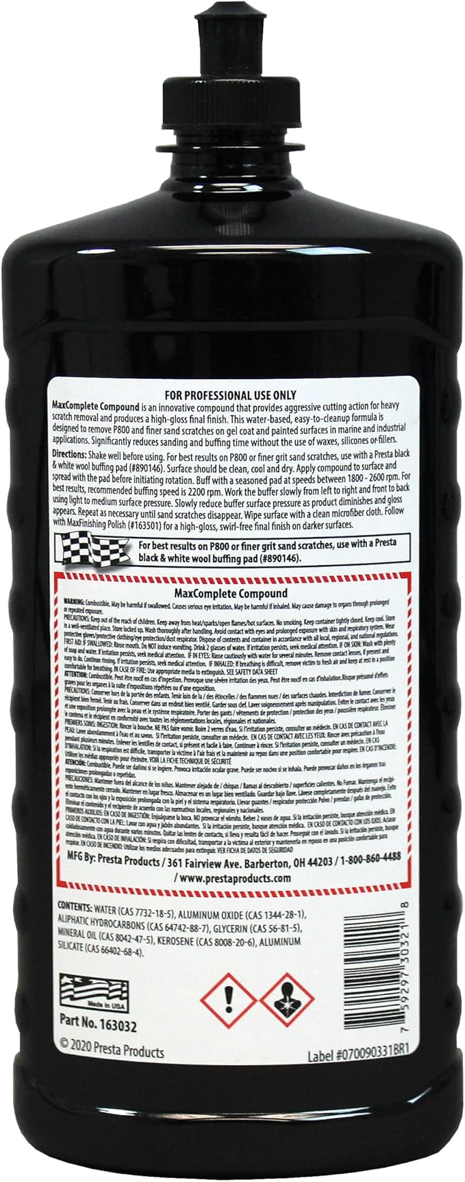 Presta MaxComplete Compound 32oz (163032)