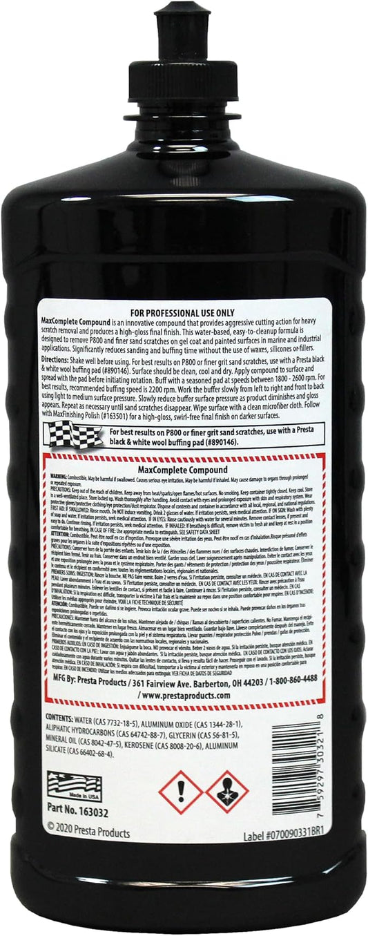 Presta MaxComplete Compound 32oz (163032)