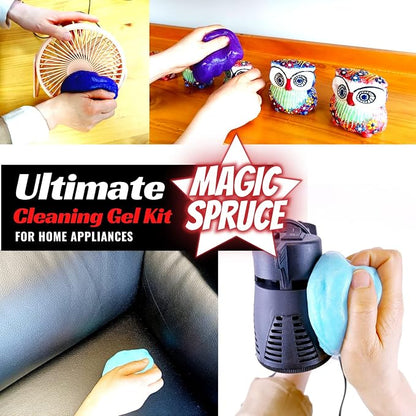 MAGIC SPRUCE Car Cleaning Gel, Reusable Auto Detailing Putty for Interior Dashboard Vents, Non-Toxic Dust Remover for Car Keys Keyboard PC Laptop, Scented Cleaning Products,Stocking Stuffers for men