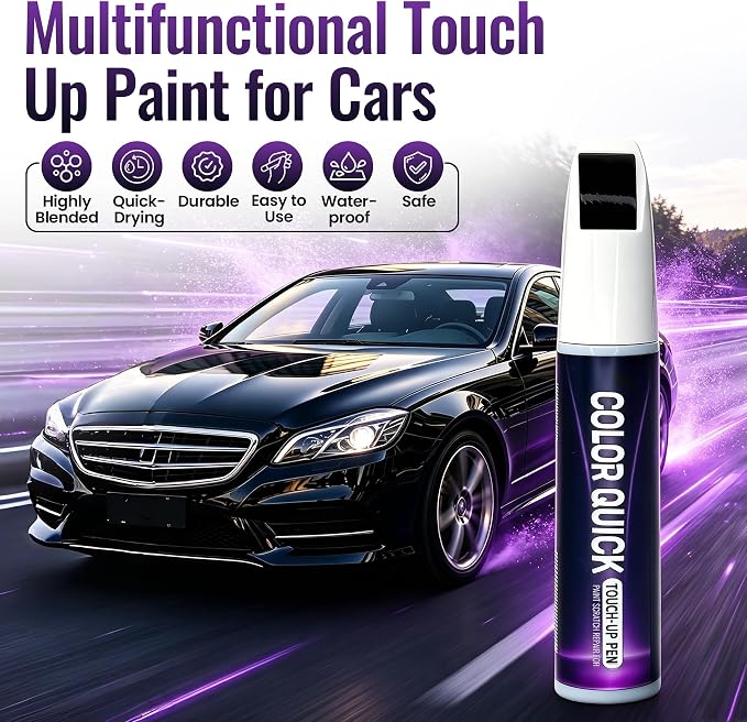 Black Touch Up Paint for Cars, Color Match Car Touch Up Paint, 2-in-1 Universal Car Scratch Repair Pen, Fast-Drying, Easy to Use, Safe & Versatile Use