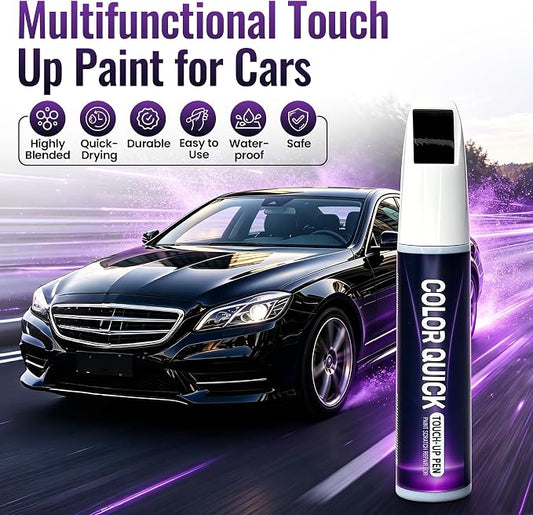 Black Touch Up Paint for Cars, Color Match Car Touch Up Paint, 2-in-1 Universal Car Scratch Repair Pen, Fast-Drying, Easy to Use, Safe & Versatile Use