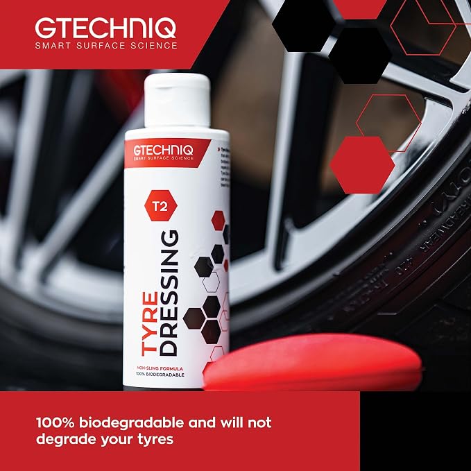 Gtechniq - Wheel Care Kit T2 Tyre Dressing for Car Tyre Shine + W6 Iron and General Fallout Remover for Cars